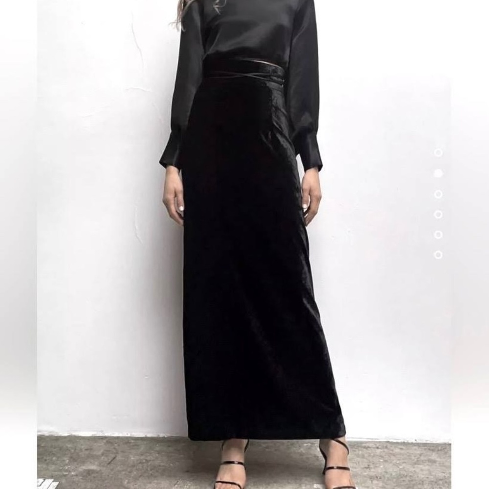 * FIRM PRICE* NWT - Zara Black Velvet Maxi Skirt